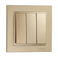 Вимикач 3 кл., Mono Electric, DESPINA, титан, 102-222222-114