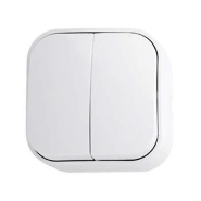 Выключатель 2-клавишный HOROZ накладной, белый, EVA, 112-001-0003-010