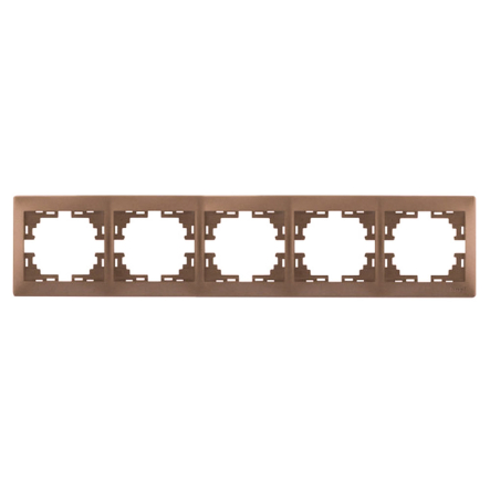 Рамка Lezard MIRA п'ятимісна, горизонтальна, світло-коричневий перламутр, 701-3100-150 - 1
