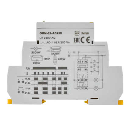 Импульсное реле IEK ORM. 2 конт. 230 В AC, ORM-02-AC230