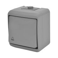 Кнопка звонка (IP44) серая, VHE-4-SR, Hermetics, ETI