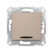 Вимикач одноклавішний, з підсвічуванням, Schneider Electric Sedna, титан, SDN1400168