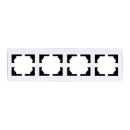 Рамка Lezard RAIN чотиримісна, біла, горизонтальна з боковою вставкою, 703-0202-149