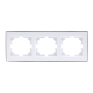 Рамка Lezard RAIN трехместная, біла, горизонтальна з боковою вставкою золото, 703-0226-148