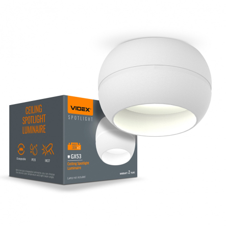 Світильник VIDEX VL-SPF16A-W під лампу GX53 універсальний білий, 27668 - 1