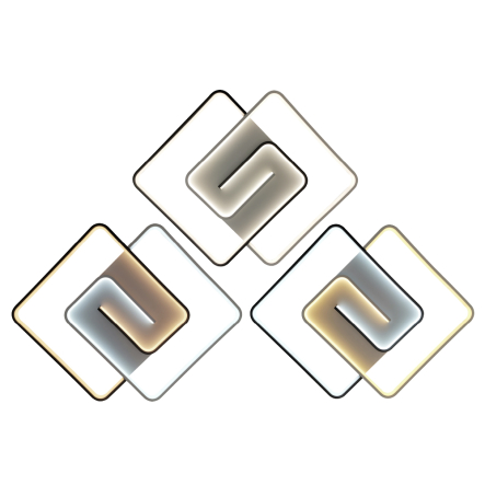 Светильник VIOLUX Smart DOMINO, 90W, 3000-4000-5000K, 4800Lm, 480 мм, квадрат, черный, белый, 220565