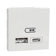 Розетка двойная USB A+C Schneider Electric UNIСA New, белая, NU301818