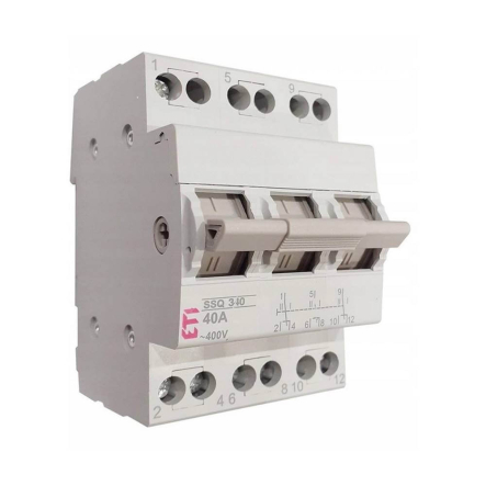Переключатель нагрузки ETI SSQ 340, 3р, 40A, 1-0-2, 2421435, ввод резерва - 1