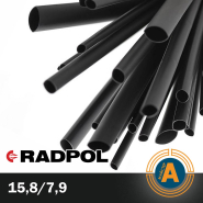 Трубка термоусаджувальна RADPOL, RCH1 15,8/7,9Х1-C чорна
