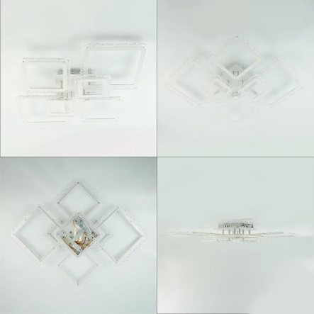 Люстра светодиодная OVAL ICE RGB 120W 7S-SMART-960x750x110-WHITE-220-IP20 управляемая, белая