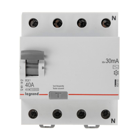Дифференциальное реле LEGRAND RX3 4п 40А 30мА-АС, 402063