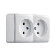Розетка Lezard VIOLA подвійна, без заземления, біла, 751-0200-128В