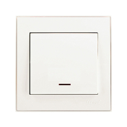 Вимикач Lezard RAIN одноклавішний, з підсвіткою, перламутровий перламутр, 703-3088-111