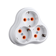 Трійник Lemanso LMA026 із заземленням ромашка + сходинка, білий