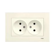 Розетка двойная, 250 В, 16 А, 2P(L+N), VIKO KARRE, 90960155, крем