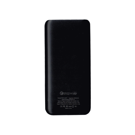 Повербанк (УМБ) BIX PB10-QPD, 10000 мАг, 18 Вт, 37 Вт*ч, MicroUSB + Type-C, USB A +Type-C, PD, чорний - 2