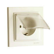 Розетка 1-а із заземленням, із кришкою Mono Electric, DESPINA, крем, 102-170021-118