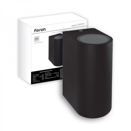 Світильник настінний FERON, DH015, 230V, MR16/GU10х2, чорний - 1