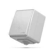 Вимикач прохідний VIDEX BINERA одноклавішний зовнішній, IP65, сірий, VF-BNW11P-G