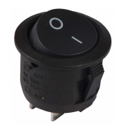 Перемикач 1 клав. круглий чорний KCD1-5-101 B/B, АСКО-УКРЕМ, A0140040067