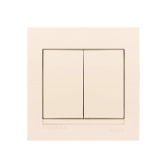 Вимикач Lezard DERIY двоклавішний, крем, 702-0303-101