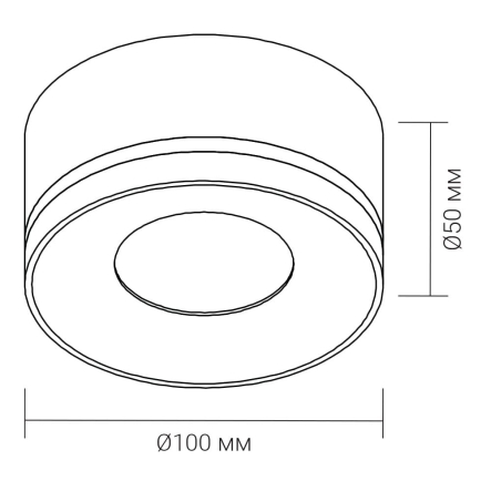 Светильник накладной Ardero ML403 под лампу GX53, IP20, чёрный, круг 100х50мм