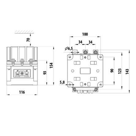 Магнітний пускач Промфактор FC50100230, FC-5 /100А кот.AC230V 4NO+2NC - 2