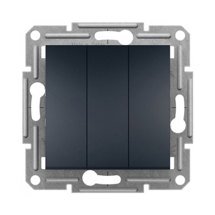 Выключатель трехклавишный, самозажимной, Schneider Electric ASFORA, антрацит, EPH2100171 - 1