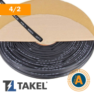 Трубка термоусаживаемая ТУТ, TAKEL 4/2 черный, 502506ч