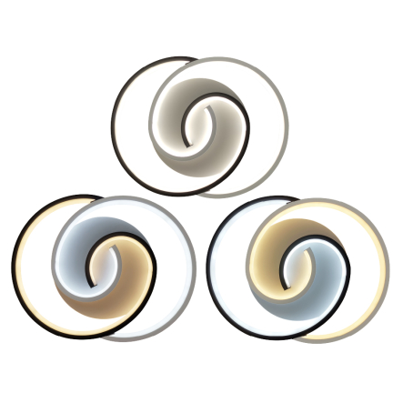 Светильник VIOLUX Smart DOMINO, 90W, 3000-4000-5000K, 4800Lm, 580 мм, круг, черный, белый, 220555