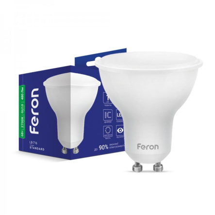 Лампа светодиодная Feron LB-716, 6 Вт, 2700K, GU10, 220 В, MR16, 5233 - 1