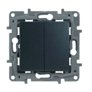Переключатель 2 кл. Legrand Etika, 672612, антрацит