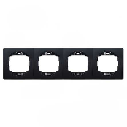 Рамка четырехместная горизонтальная Aling-Conel EON, E6704.E1E, черный-чёрный - 1