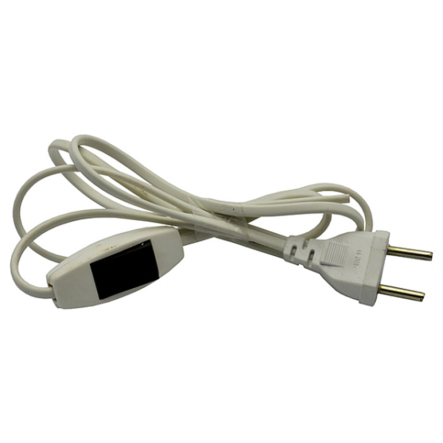 Шнур на бра белый с переключателем черная клавиша 1,5м - 1