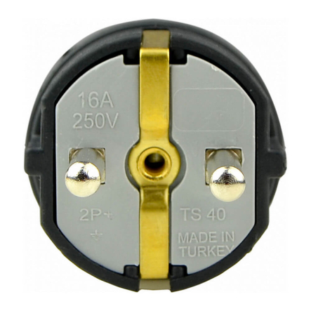 Вилка каучуковая АСКО ВКК 2P+PE, 16А, A0250010016, угловая  з кольцом