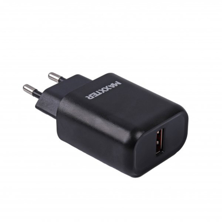 Мережний зарядний пристрій Maxxter WC-QC-AtM-01, USB (Quick Charge 3.0) 5V / 2.4A-9V / 1.2A - 1