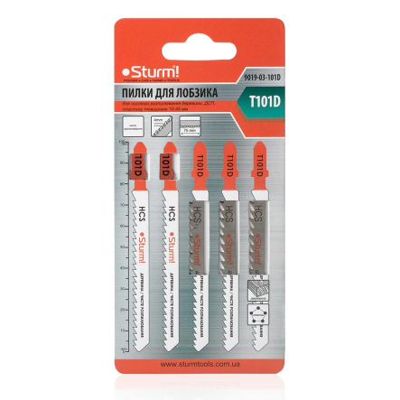 Пилки для лобзика Sturm 9019-03-101D дерево, чистый рез (уп. 5шт)