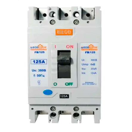 Автоматичний вимикач ECOHOME АСКО-УКРЕМ ECO FB/125, 3P, 125A, ECO060010006 - 1
