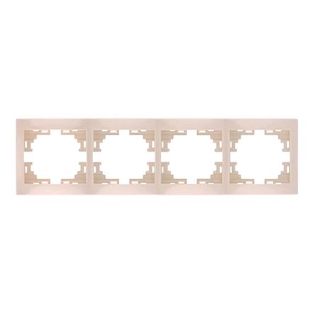 Рамка Lezard MIRA четырехместная, горизонтальная, без вставки, крем, 701-0300-149 - 1
