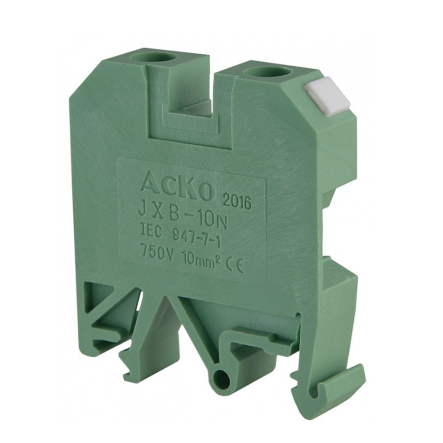Клеммник винтовой АСКО-УКРЕМ JXB-10х35, зелёный, A0130010016