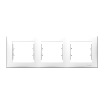 Рамка 3 поста горизонтальная Schneider Electric Sedna, белая, SDN5800521 - 1