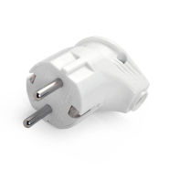 Вилка VI-KO с заземлением нижний подвод, белая, 90304200