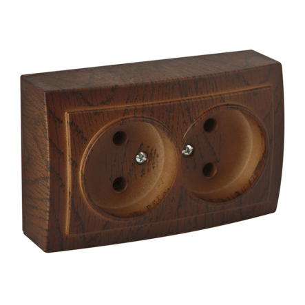 Розетка 2- я б/з орех Themis - 1