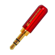 Штекер 3,5мм стерео, Sennheiser, металевий корпус, червоний