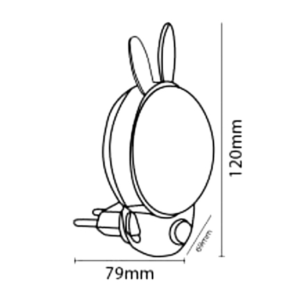 Нічник світлодіодний Horoz Electric BUNNY 2CCT 1W рожевий кролик, 085-005-0001-010 - 2
