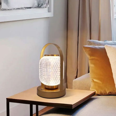 Настольная LED лампа Ночник на аккумуляторе / Аккумуляторный светильник D24 с сенсорным управлением 