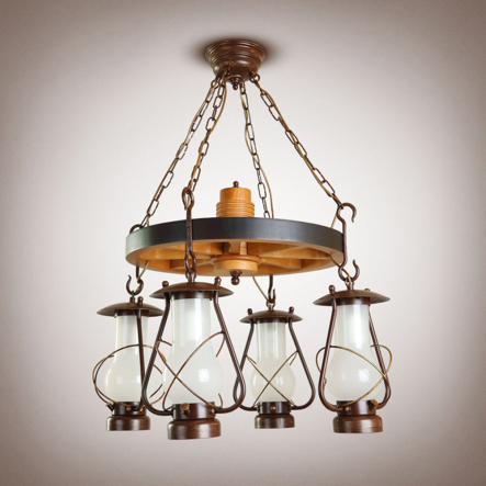 Люстра N&B Light "ТАВЕРНА" 9404, 4хE27, 640х870 мм, колесо - 1