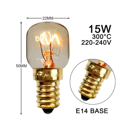 Лампа специальная для духовки (печи) LEDium T22, 15W, E14, 230В, 300°C - 1