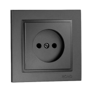 Розетка одинарная без заземления Mono Electric DESPINA, графит, 102-202022-116