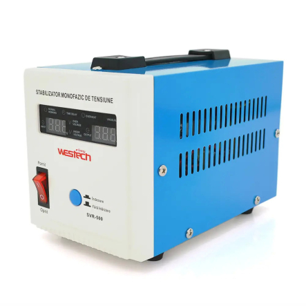 Стабилизатор напряжения релейный Westech SVR-500VA/375W одноф., нап. монтажу, LED дисплей,+-8% - 1